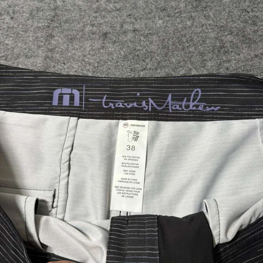 NEW TravisMathew Loveless Board Shorts 38 Black Prestige Pure Performance